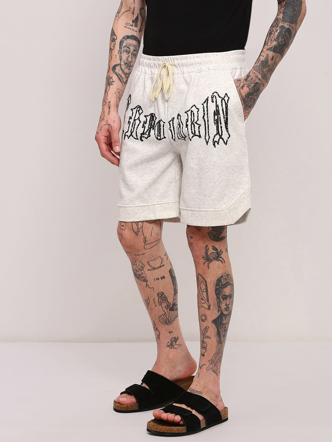 Men Off White Graphic Shorts