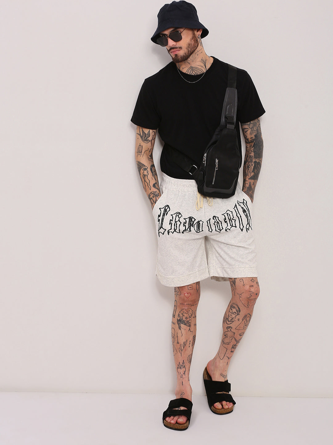 Men Off White Graphic Shorts