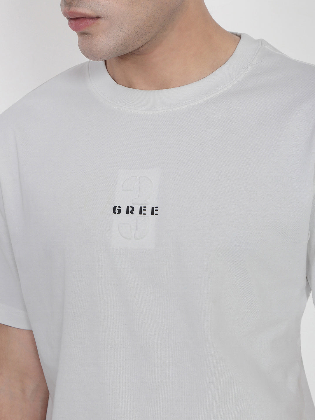 Men's White Typography Regular Fit T-Shirt