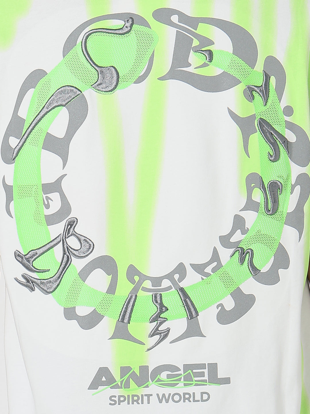 Men Casual White & Green Printed Graphic T-Shirt