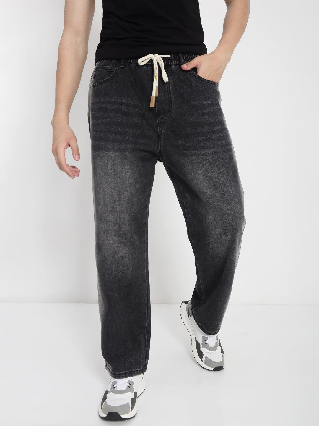 Men's Faded Grey Relaxed Fit Jeans
