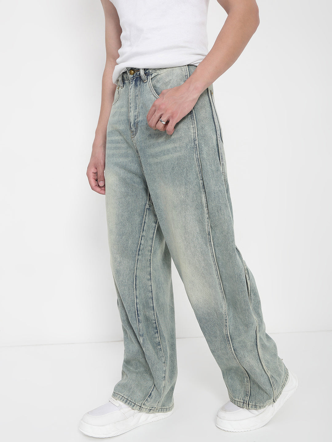 Men's Blue Baggy Jeans