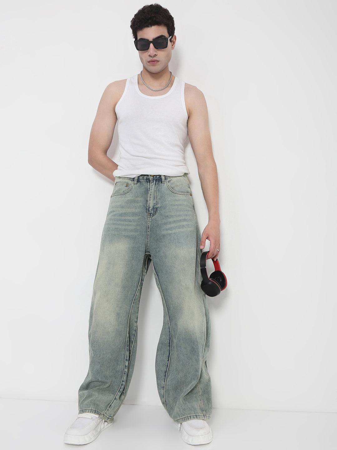 Men's Blue Baggy Jeans