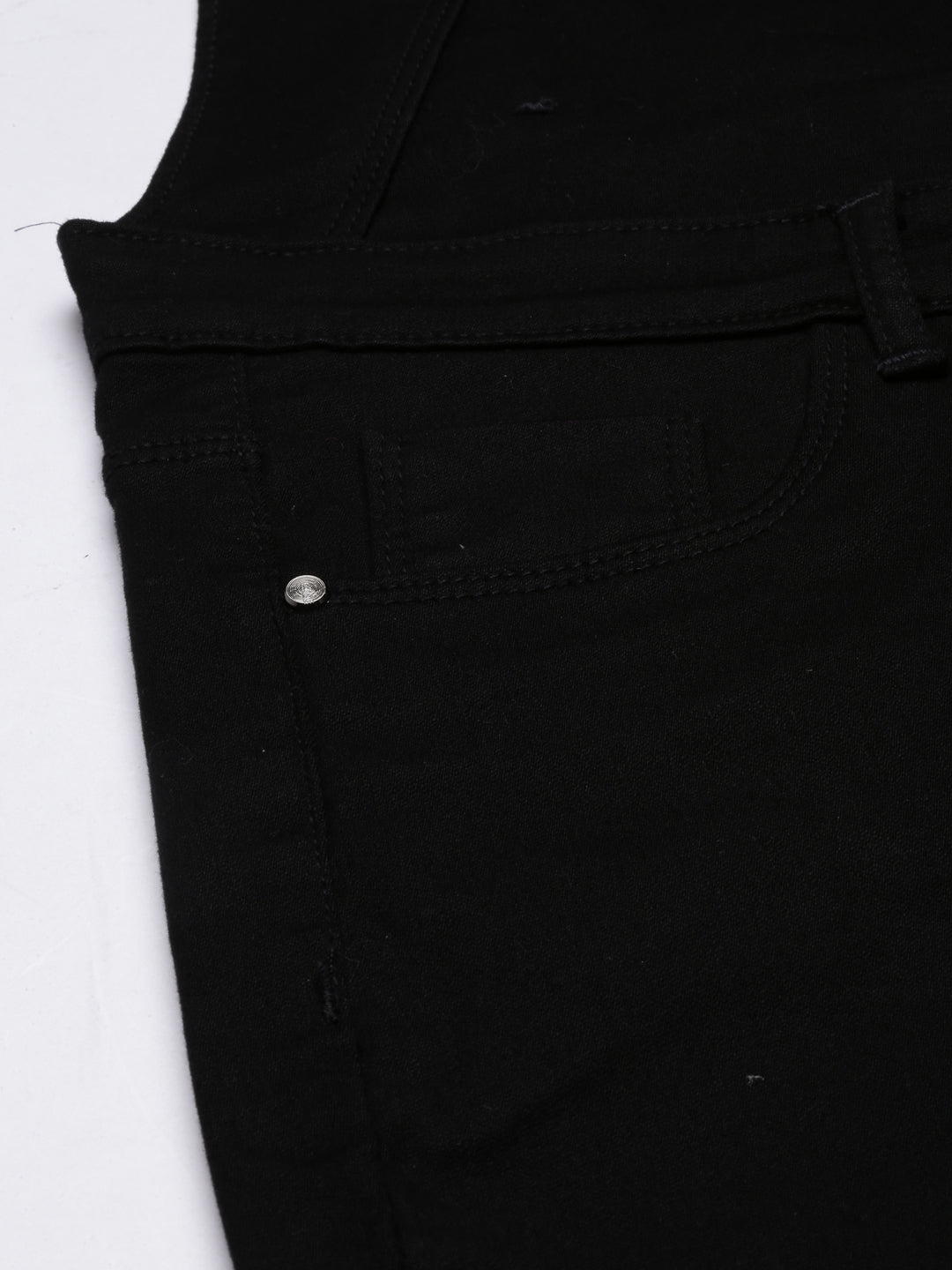 Women Denim Solid Black Dungaree