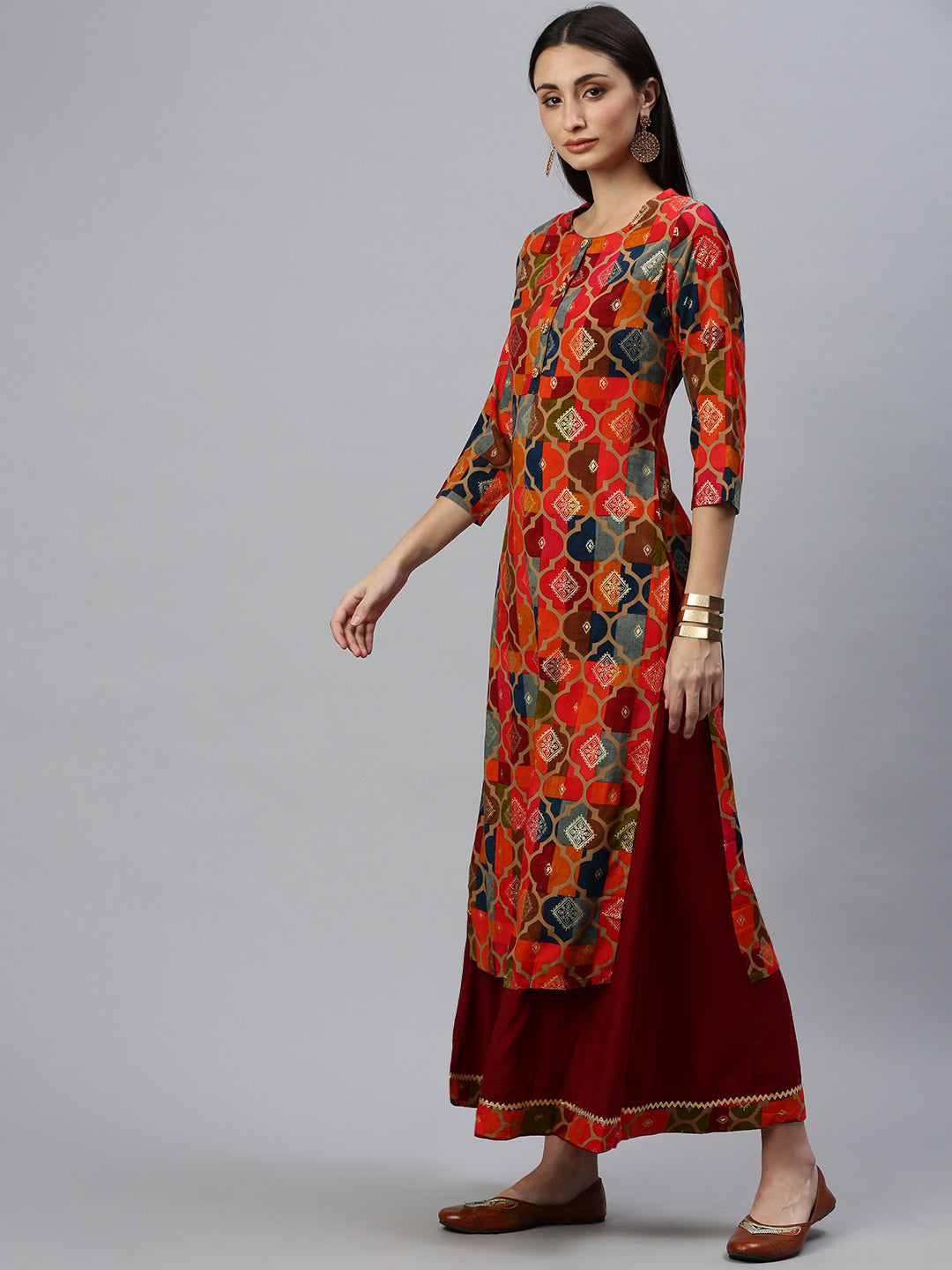 Women Straight Multi Printed Kurta and Palazzos