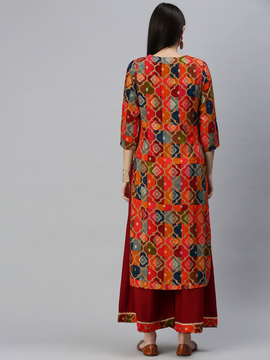 Women Straight Multi Printed Kurta and Palazzos