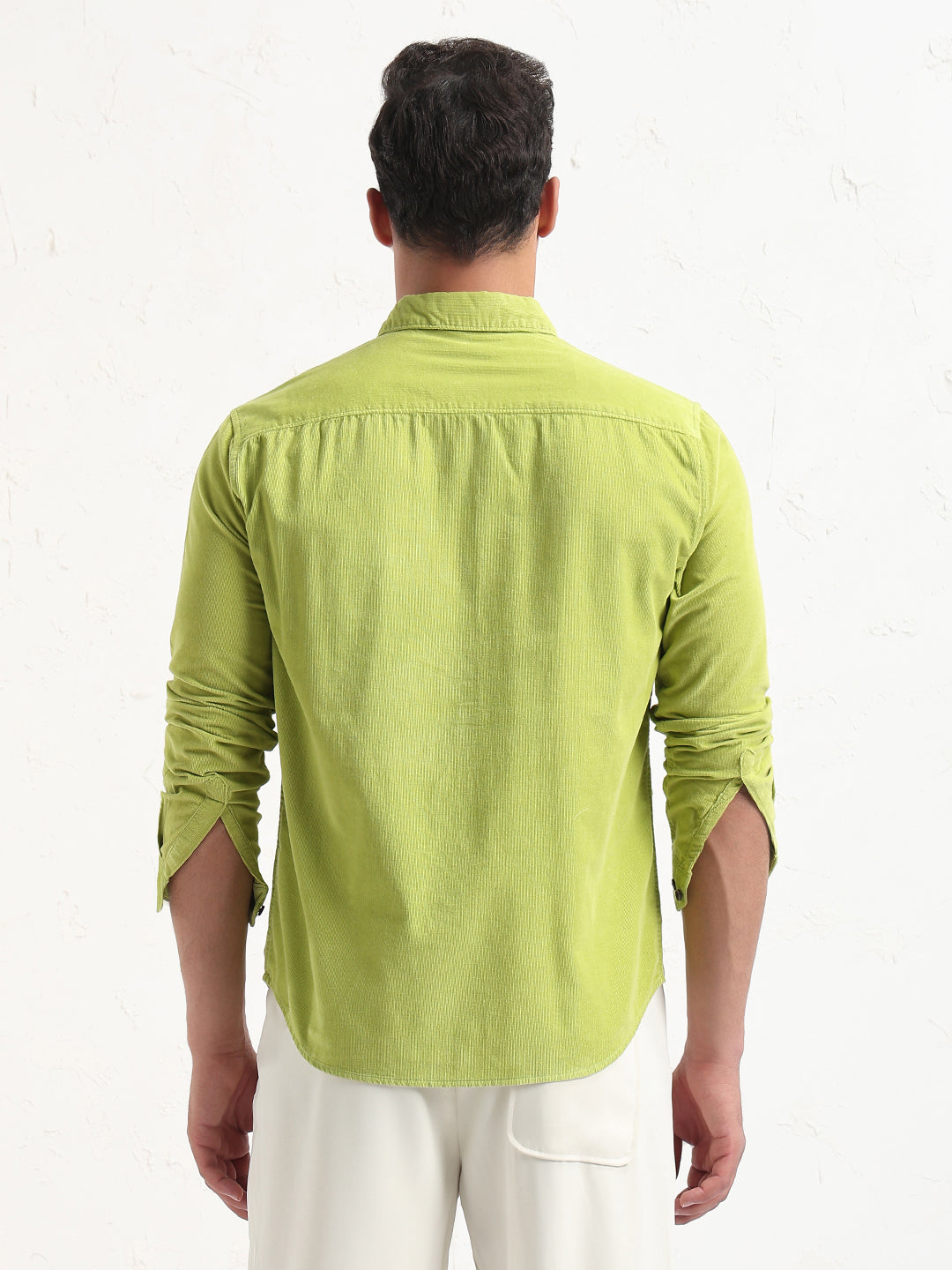 Men's Green Solid Slim Fit Shirt