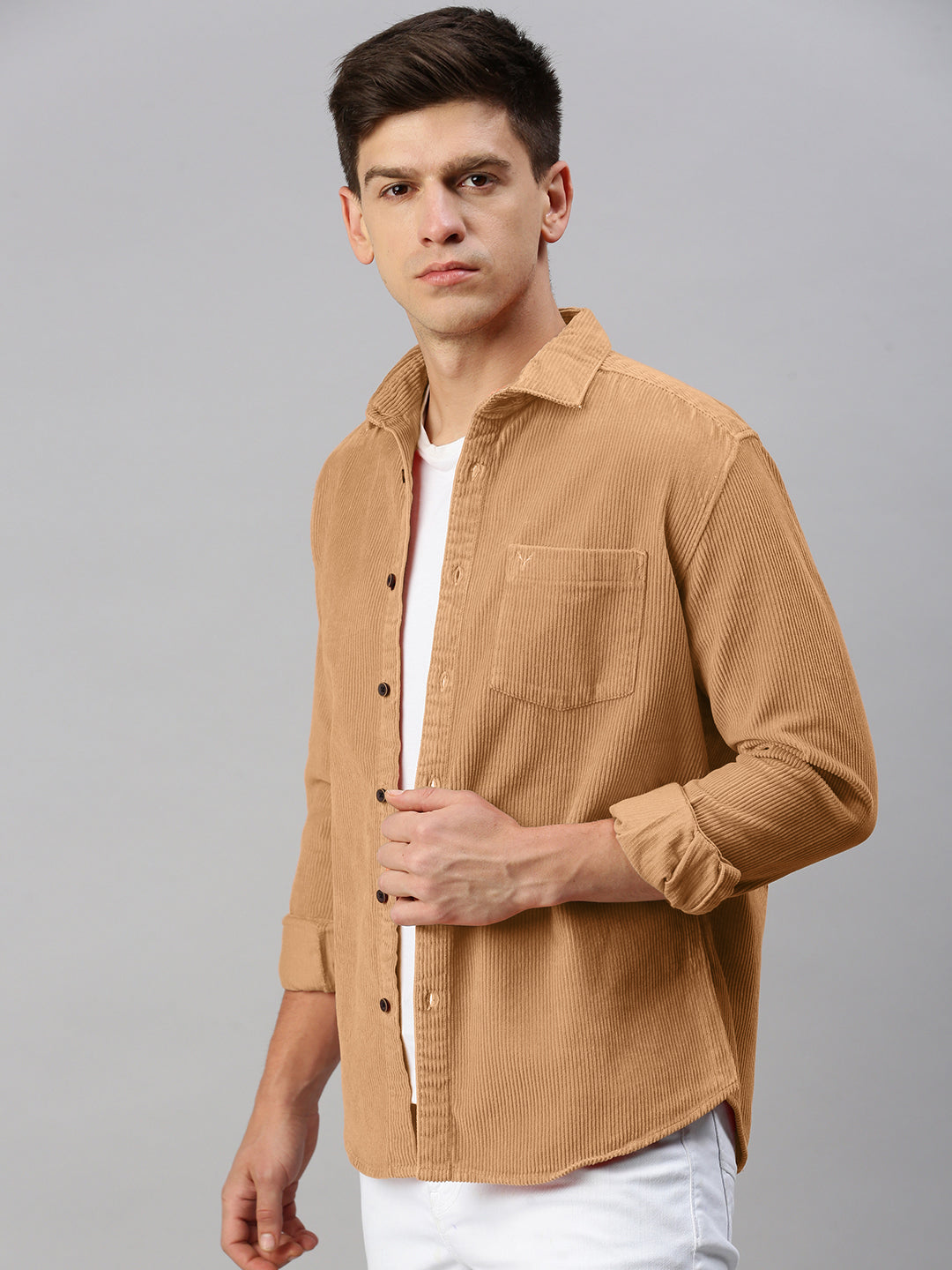 Men's Brown Corduroy Shacket