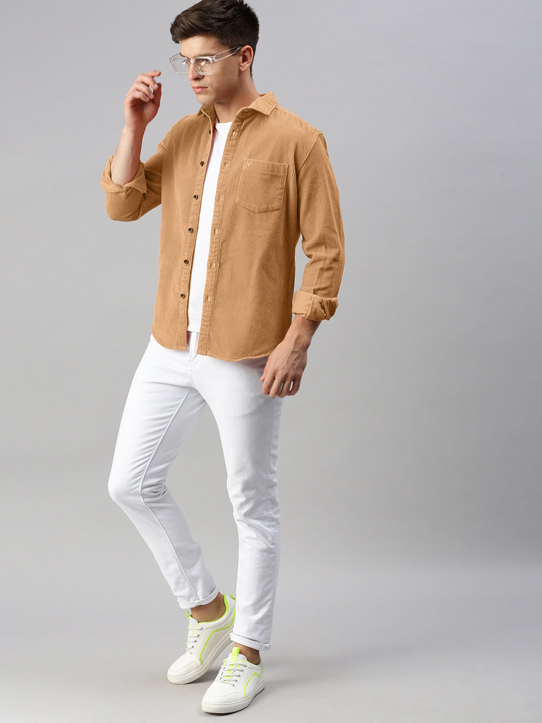 Men's Brown Corduroy Shacket