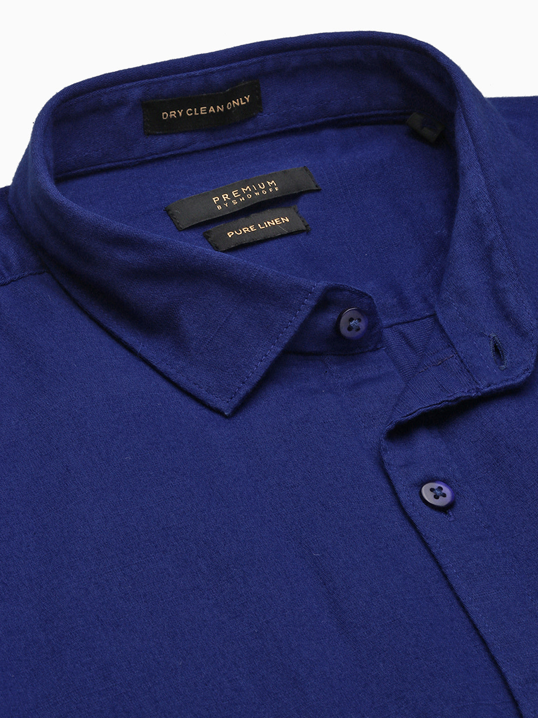 Men Blue Solid Slim Fit Shirt