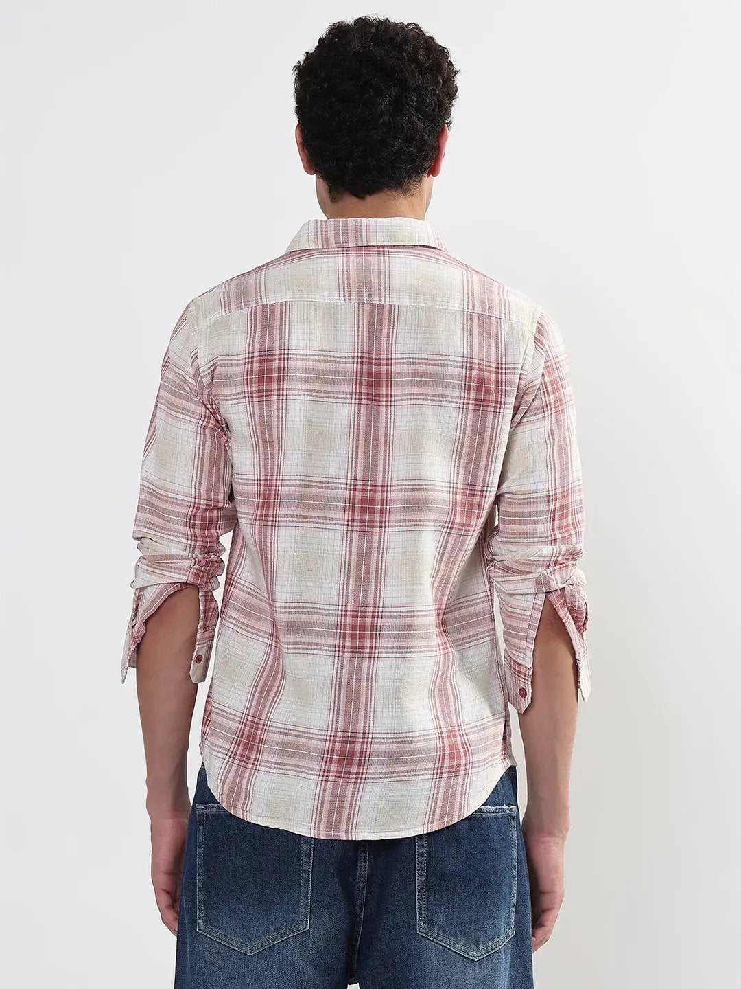 Men's Checked Red Slim Fit Shirt - from SHOWOFFFF