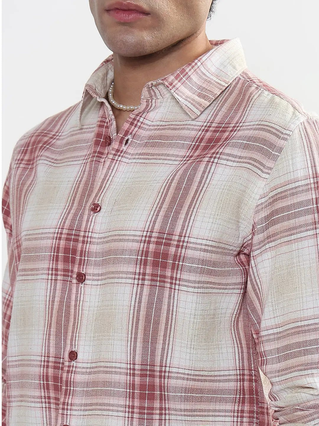 Men's Checked Red Slim Fit Shirt - from SHOWOFFFF
