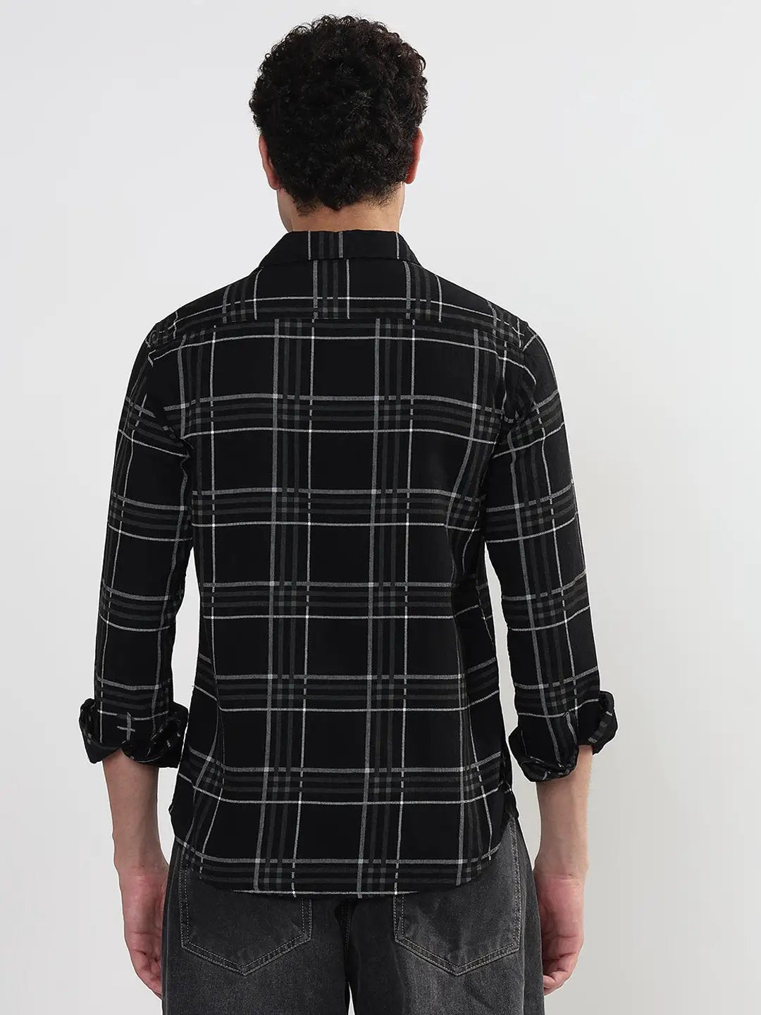 Men's Checked Black Slim Fit Shirt - from SHOWOFFFF