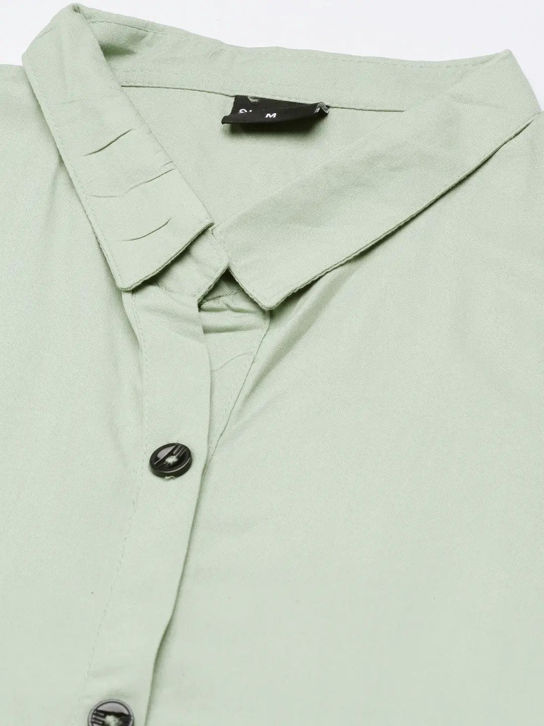 Women's Sea Green Solid Shirt Dress