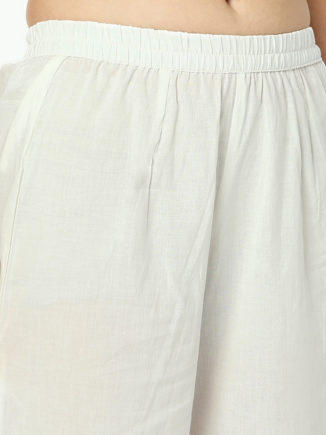 Women's Off White A-Line Kurta Set with Dupatta