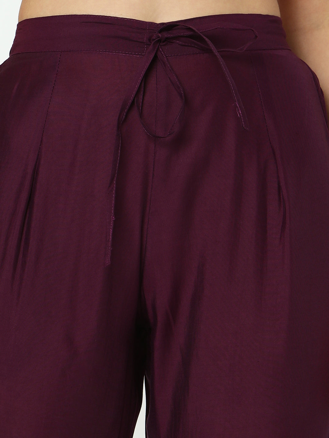 Women's Embroidered Purple Flared A-Line Kurta Set with Trouser