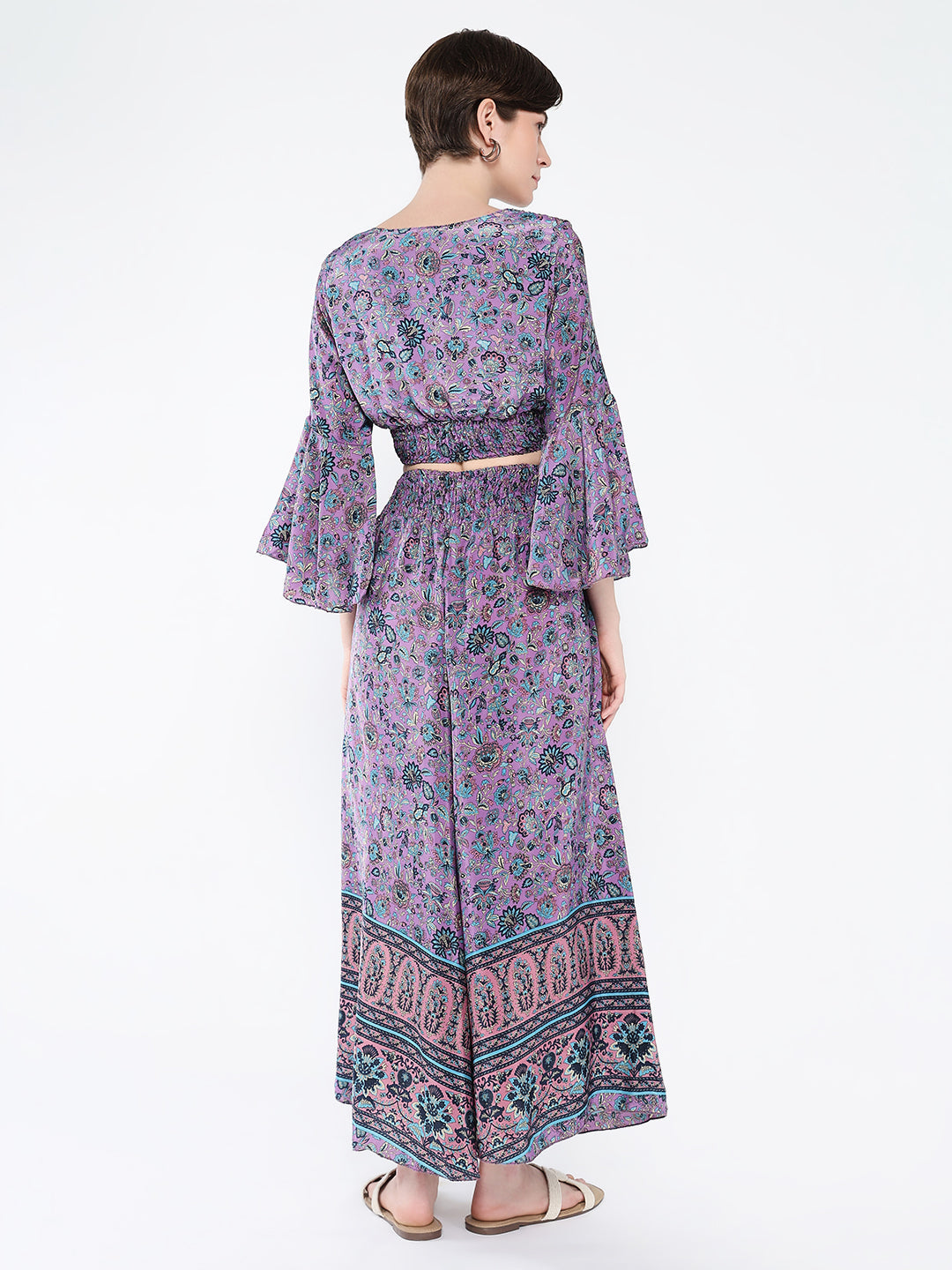 Women Purple Printed Co Ords Set