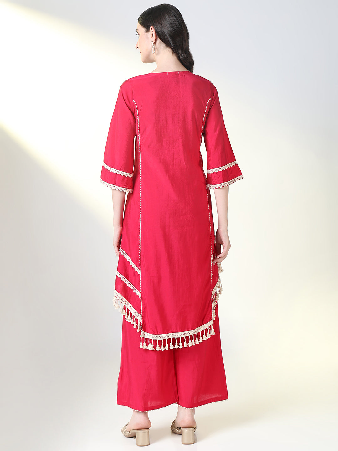 Women Pink Graphic A Line Kurta Set