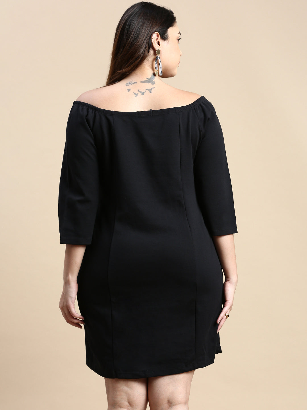 Women Black Solid A-Line Dress