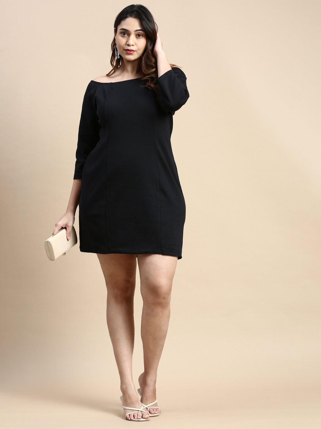 Women Black Solid A-Line Dress