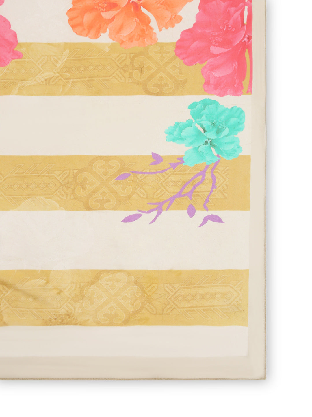 Women's Geometric Mustard Mandarin Collar Kurta Set with Dupatta