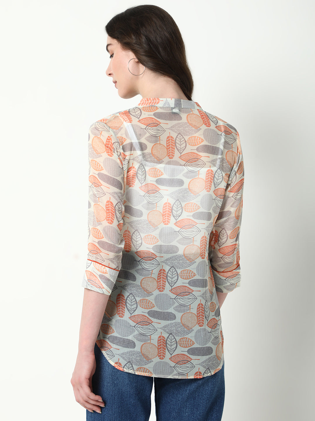 Women Grey Floral Shirt