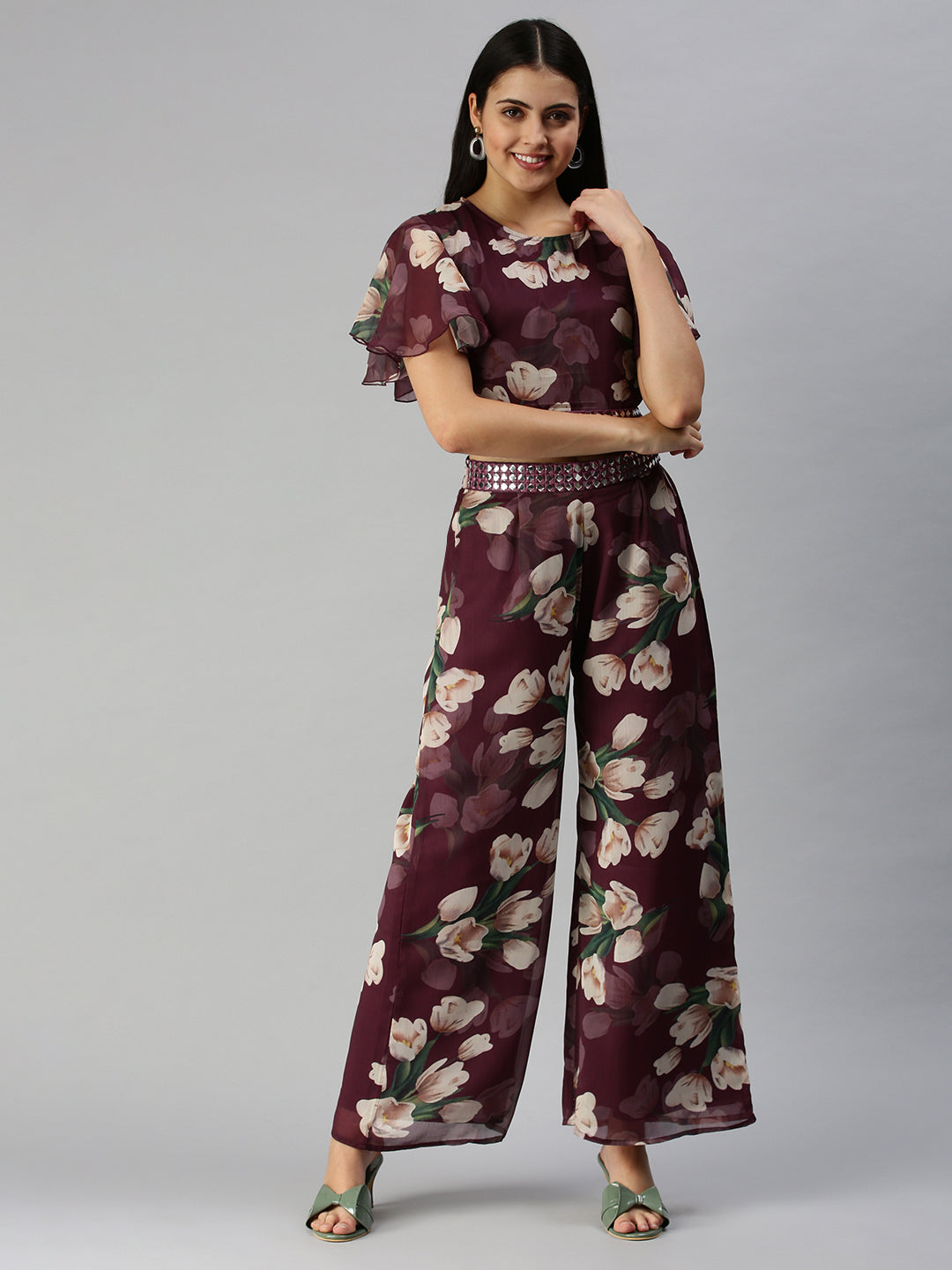 Women Printed Violet Co-Ords Set