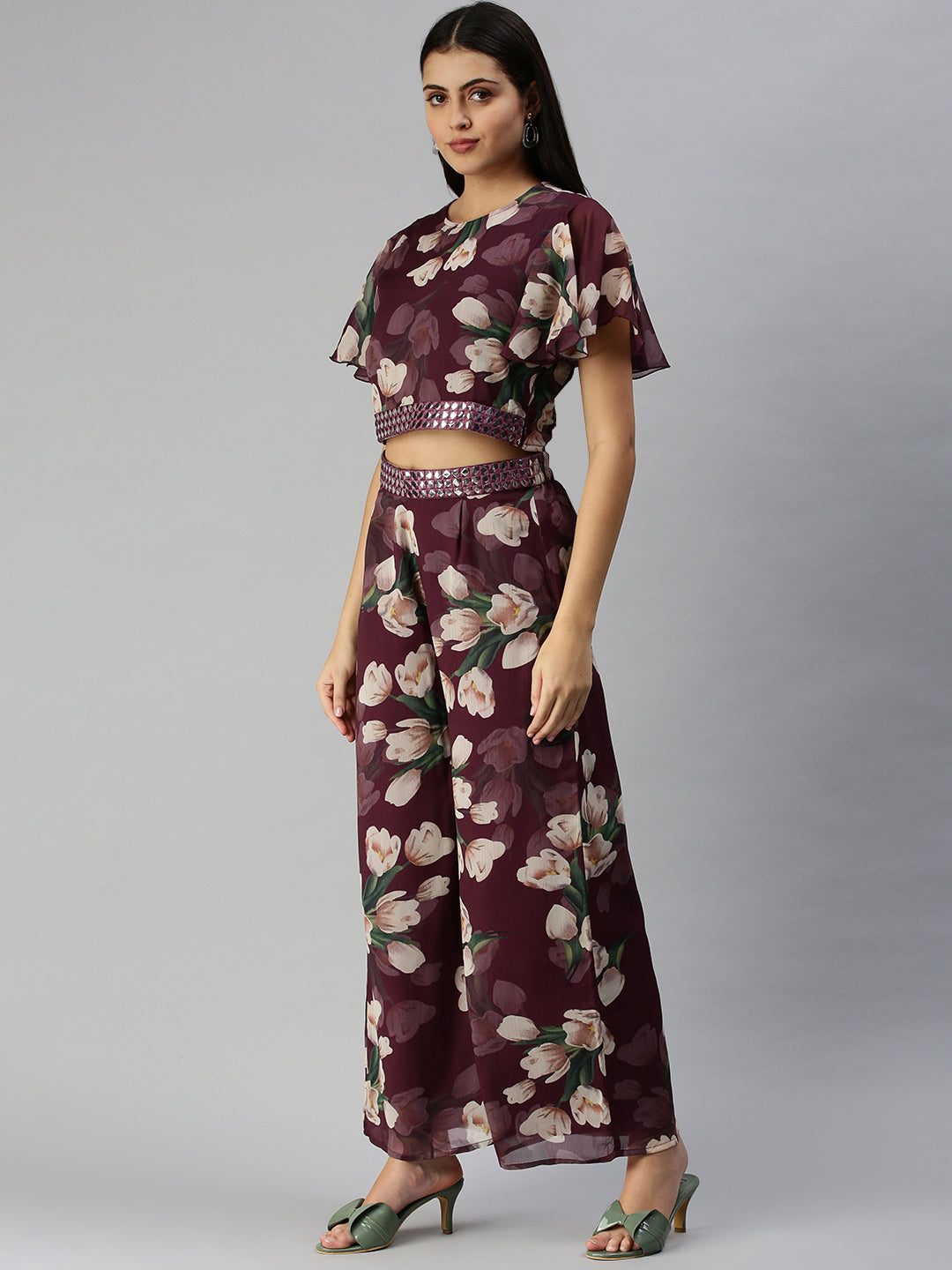 Women Printed Violet Co-Ords Set