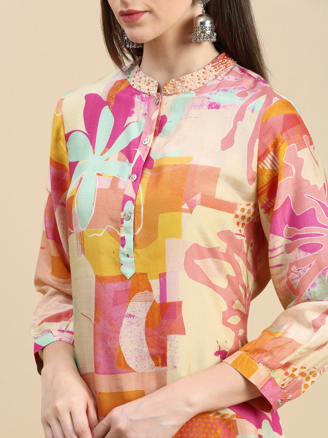 Women Abstract Multi A-Line Kurta Set