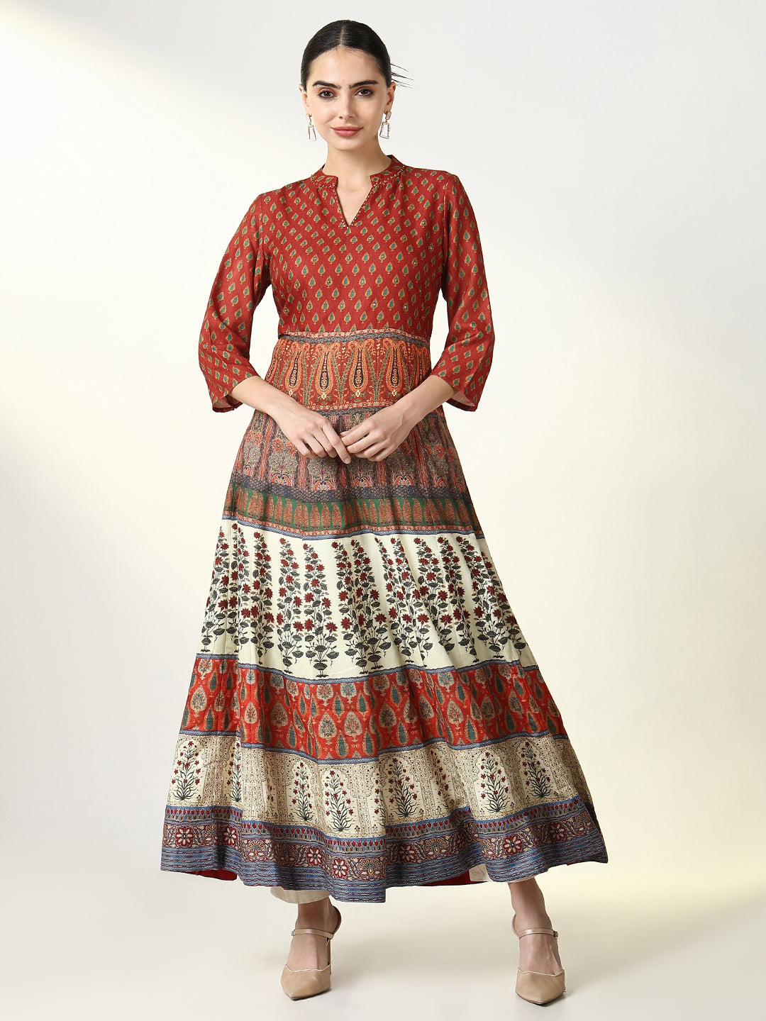 Women Multi Graphic Anarkali Kurta