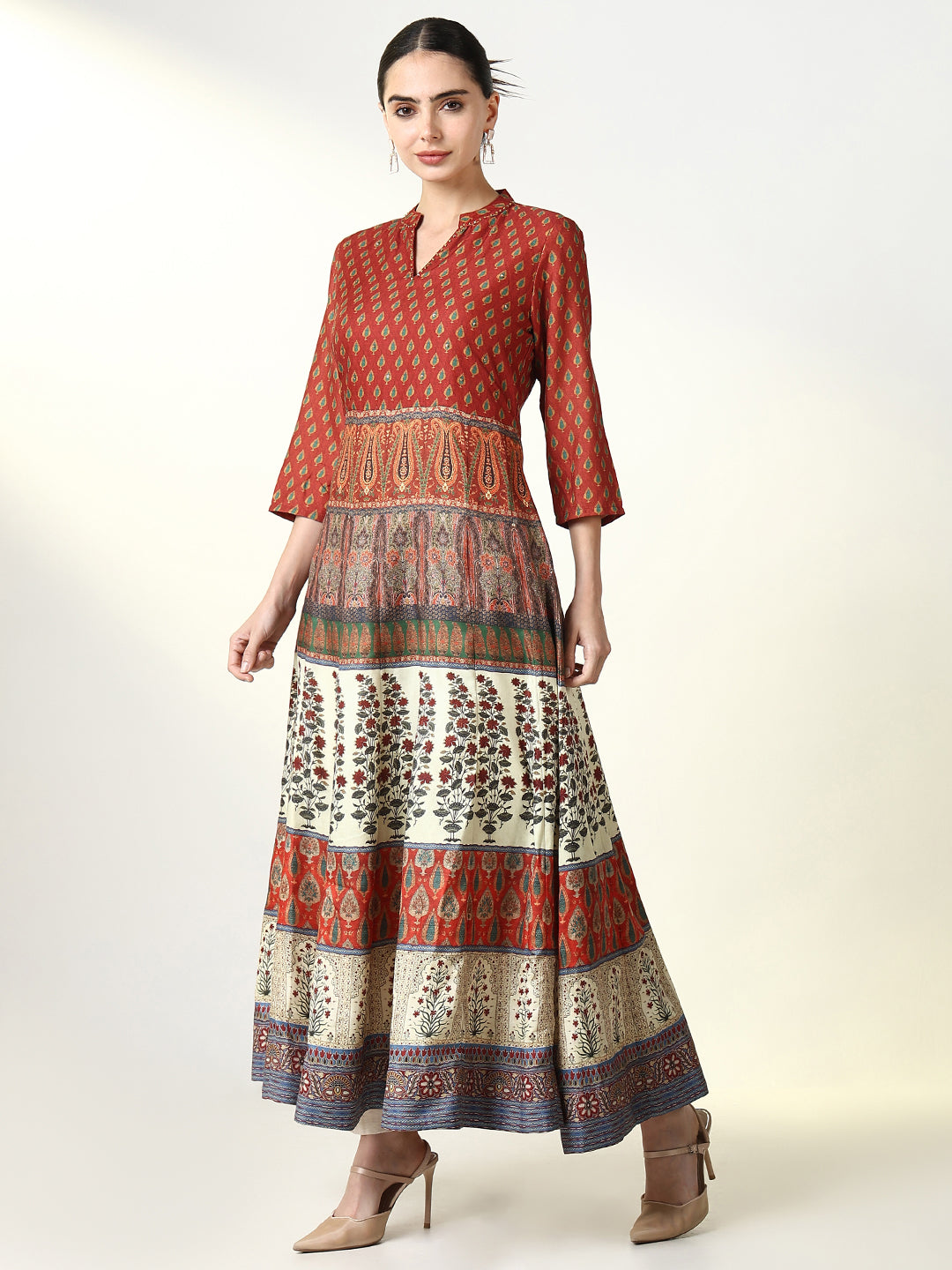 Women Multi Graphic Anarkali Kurta