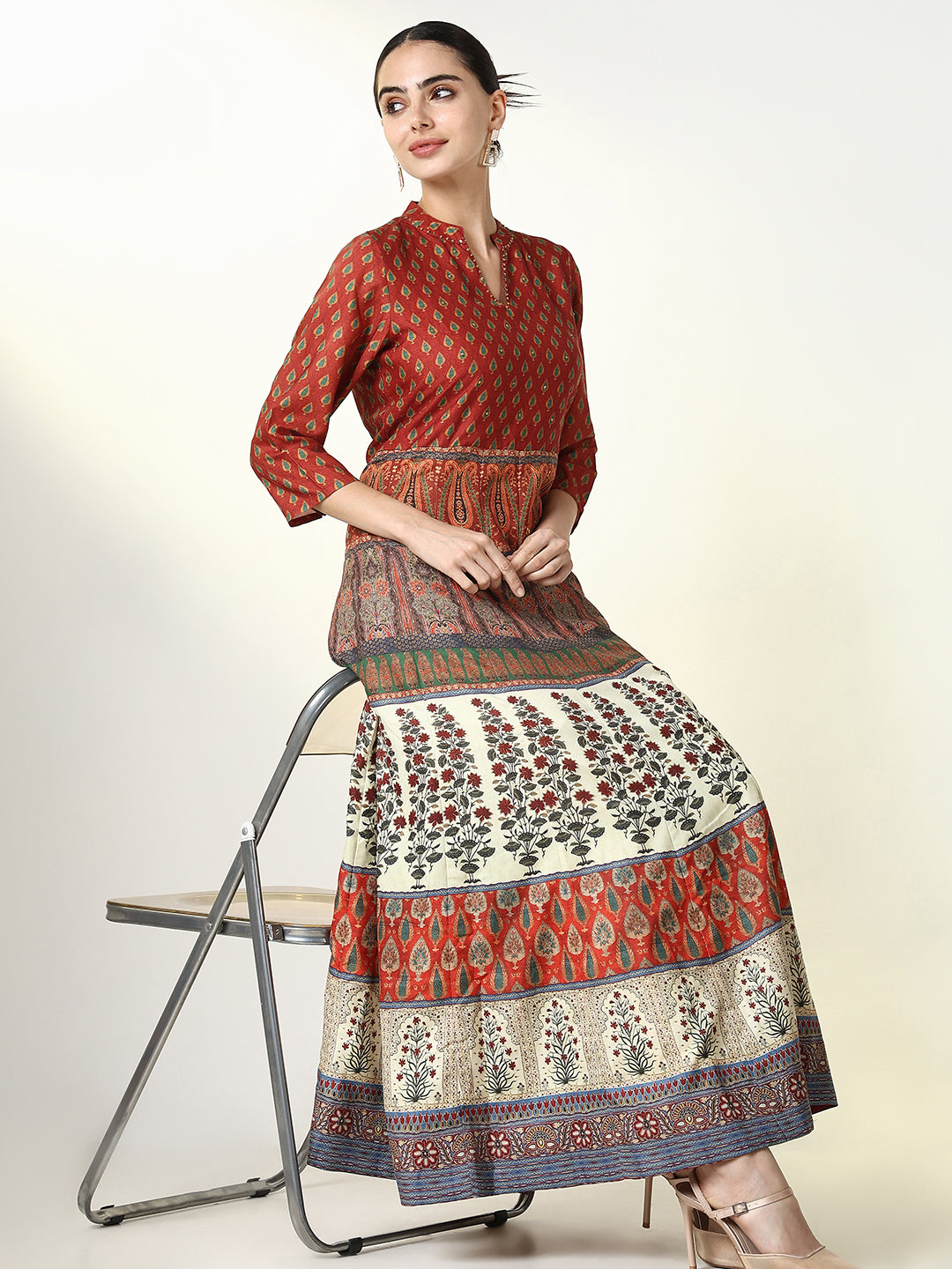 Women Multi Graphic Anarkali Kurta