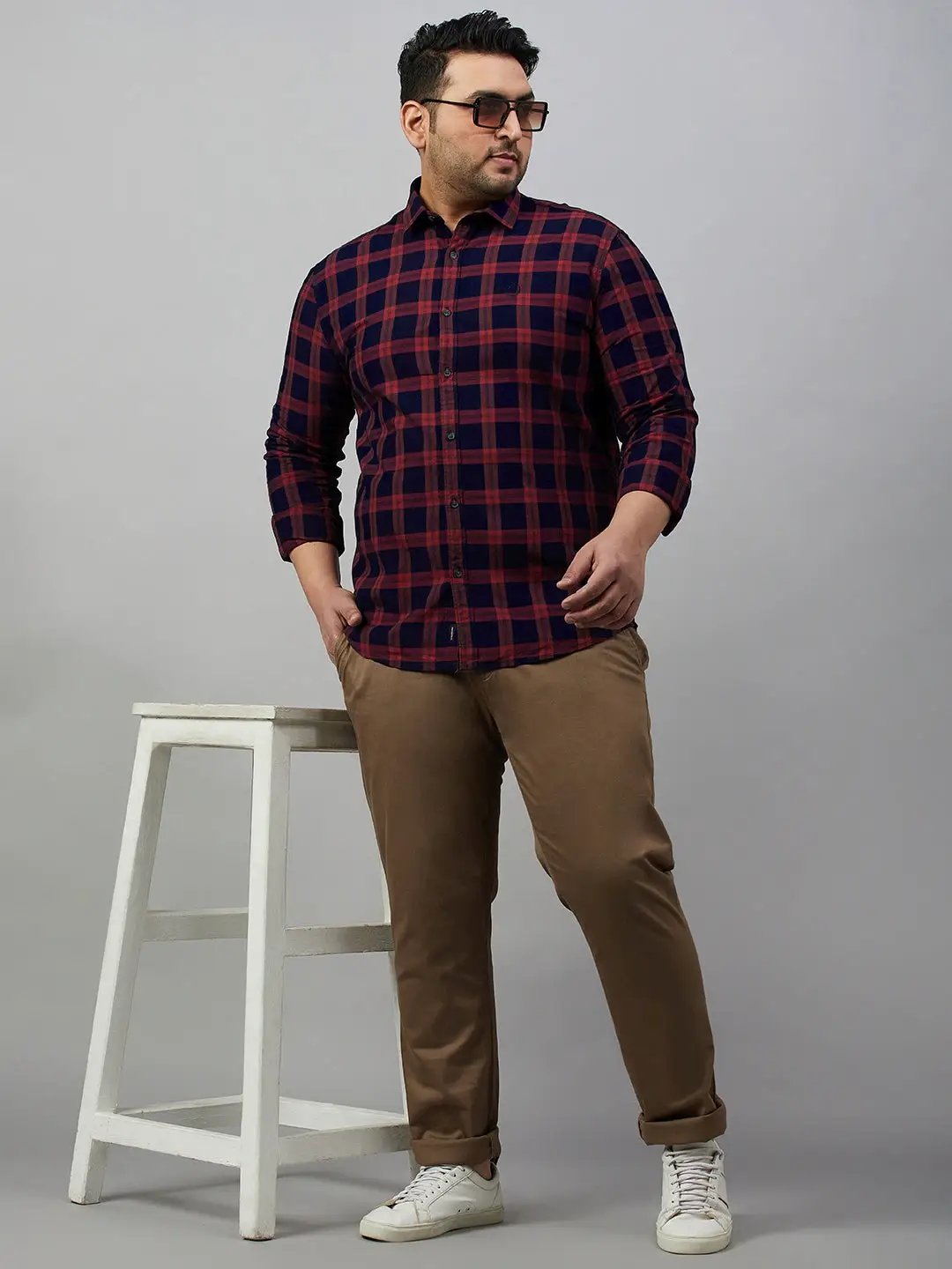 Men's Checked Maroon Comfort Shirt