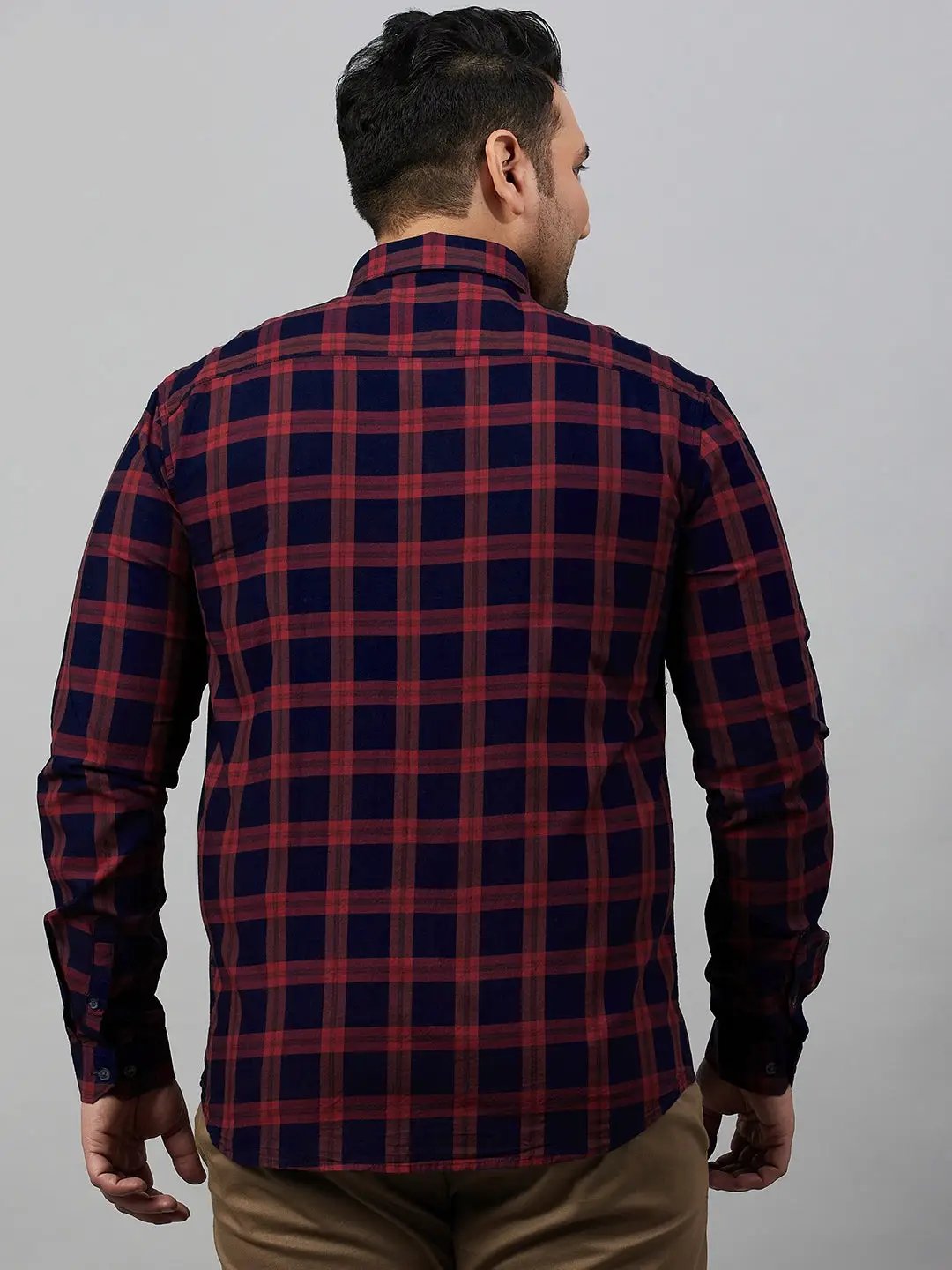 Men's Checked Maroon Comfort Shirt