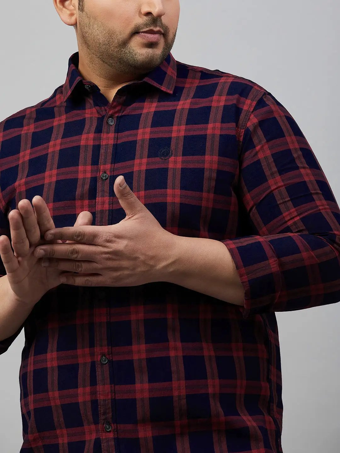 Men's Checked Maroon Comfort Shirt