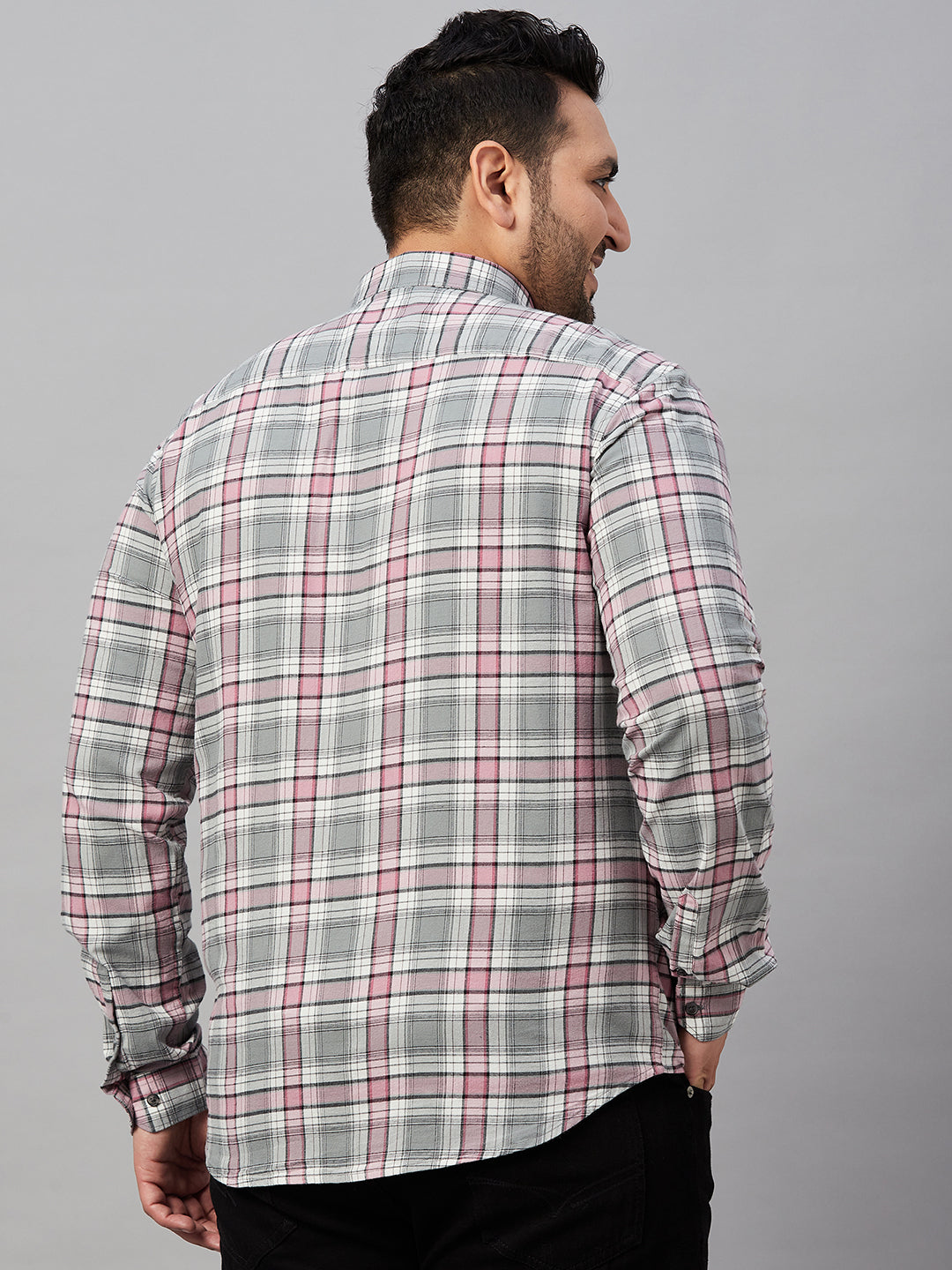 Men Checked Grey Comfort Shirt