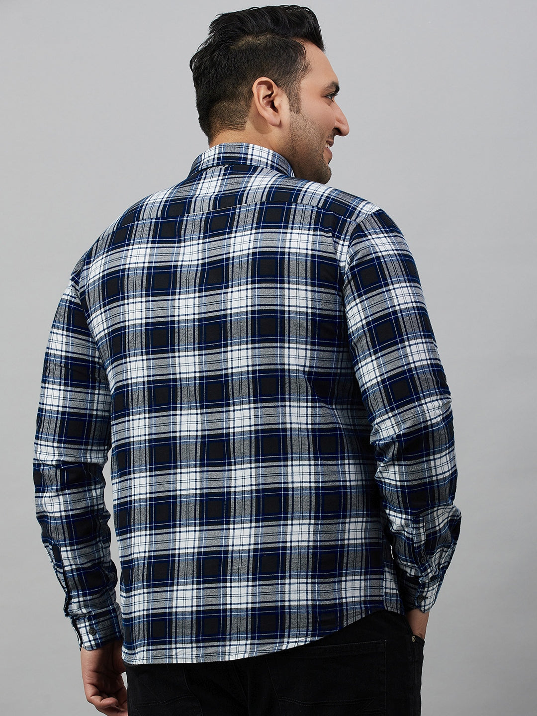 Men Checked Blue Comfort Shirt