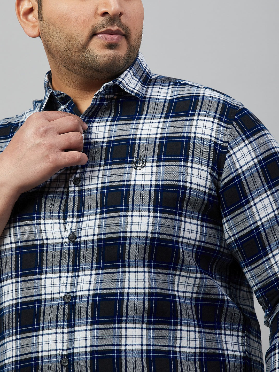 Men Checked Blue Comfort Shirt