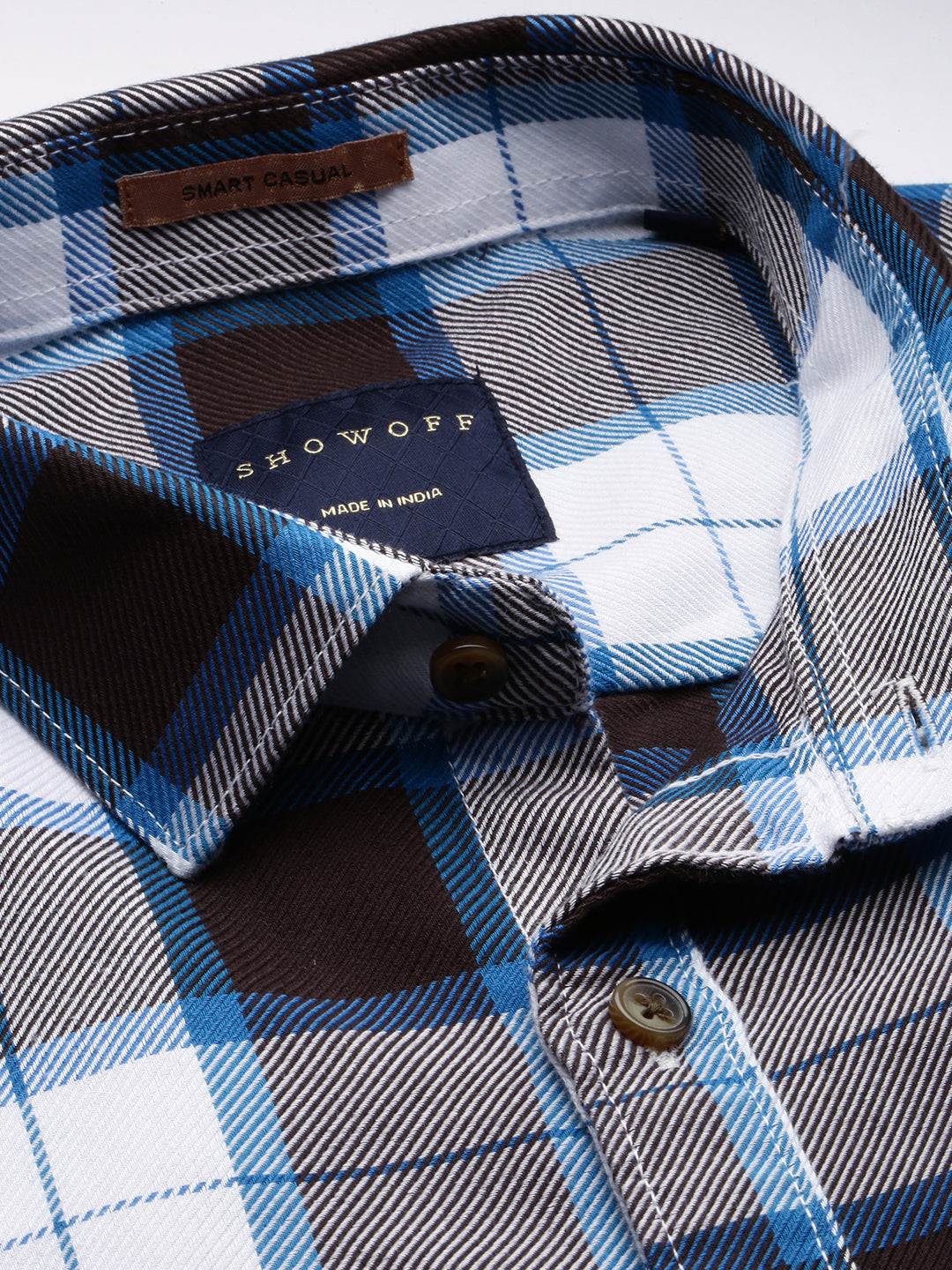 Men Spread Collar Checked Multi Shirt