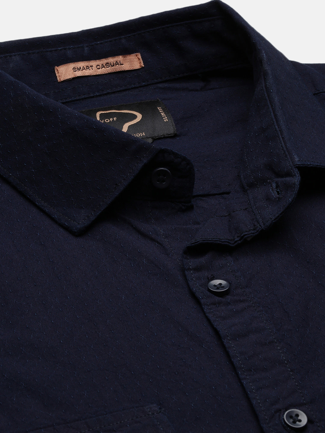 Men Solid Navy Blue Shirt