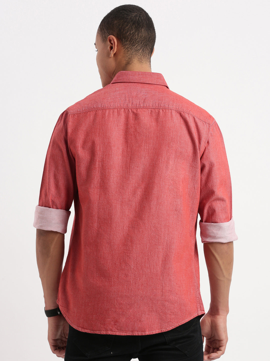 Men Solid Red Shirt