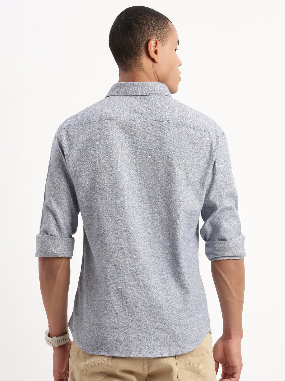 Men Solid Blue Shirt