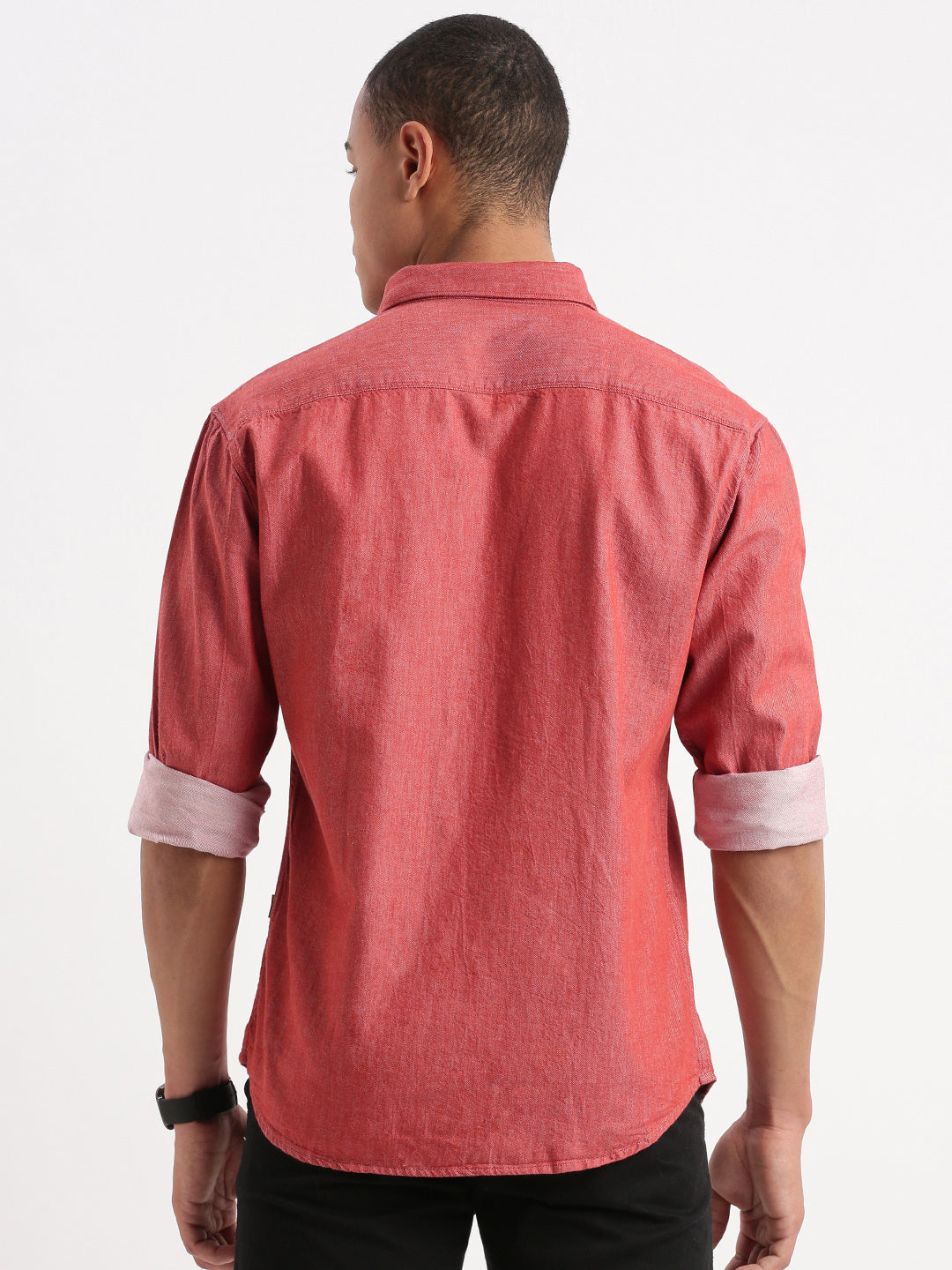 Men Solid Red Shirt