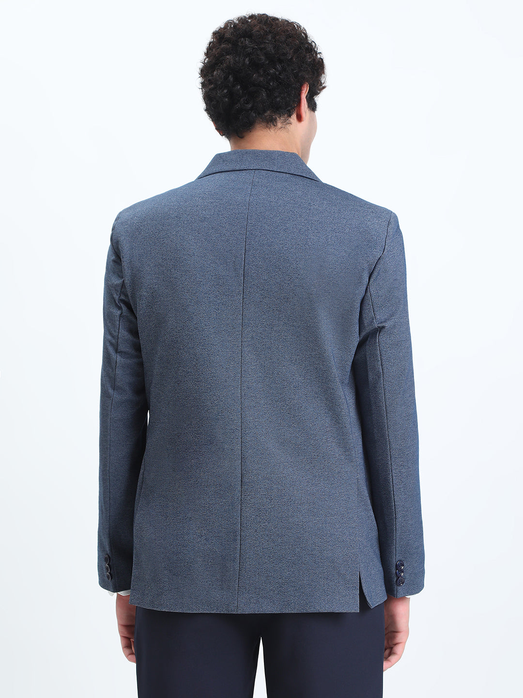 Men's Blue Single-Breasted Slim Fit Blazer