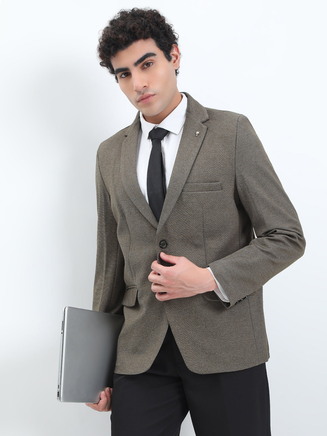 Men's Green Single-Breasted Slim Fit Blazer