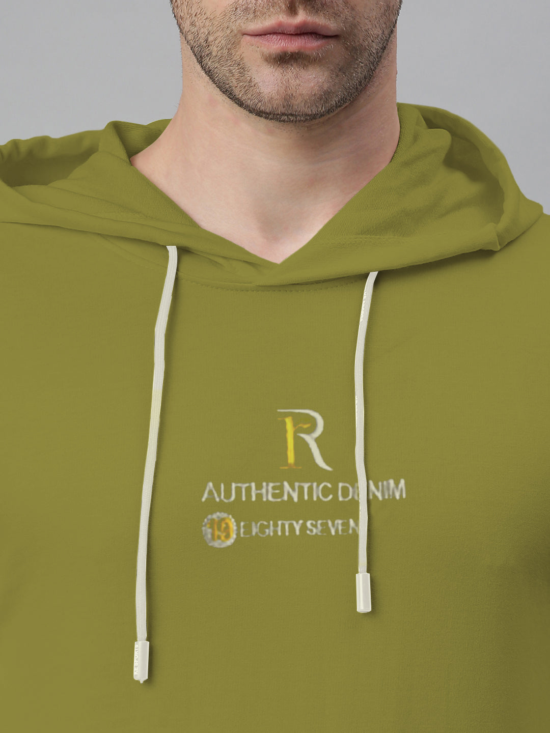 Men's Typography Dark Green Hoodie with Kangaroo Pocket