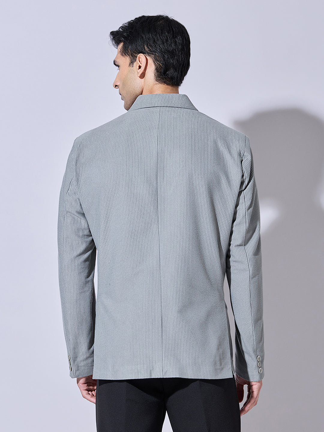 Men's Corduroy Grey Single Breasted  Blazer