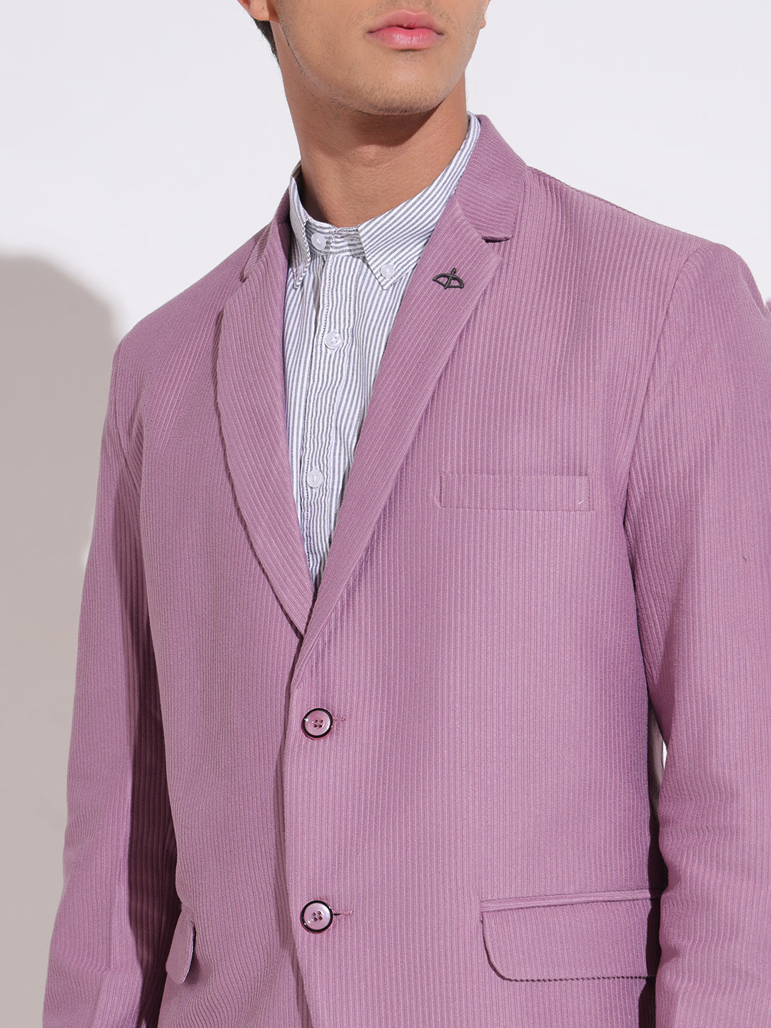 Men's Corduroy Lavender Single Breasted  Blazer