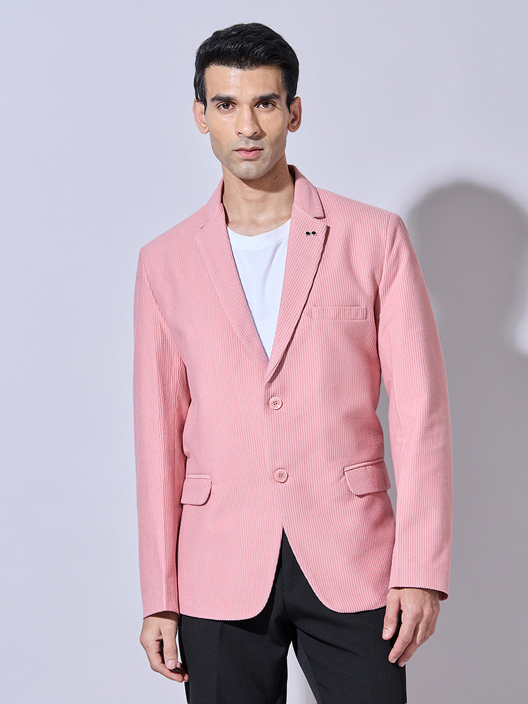 Men's Corduroy Pink Single Breasted  Blazer