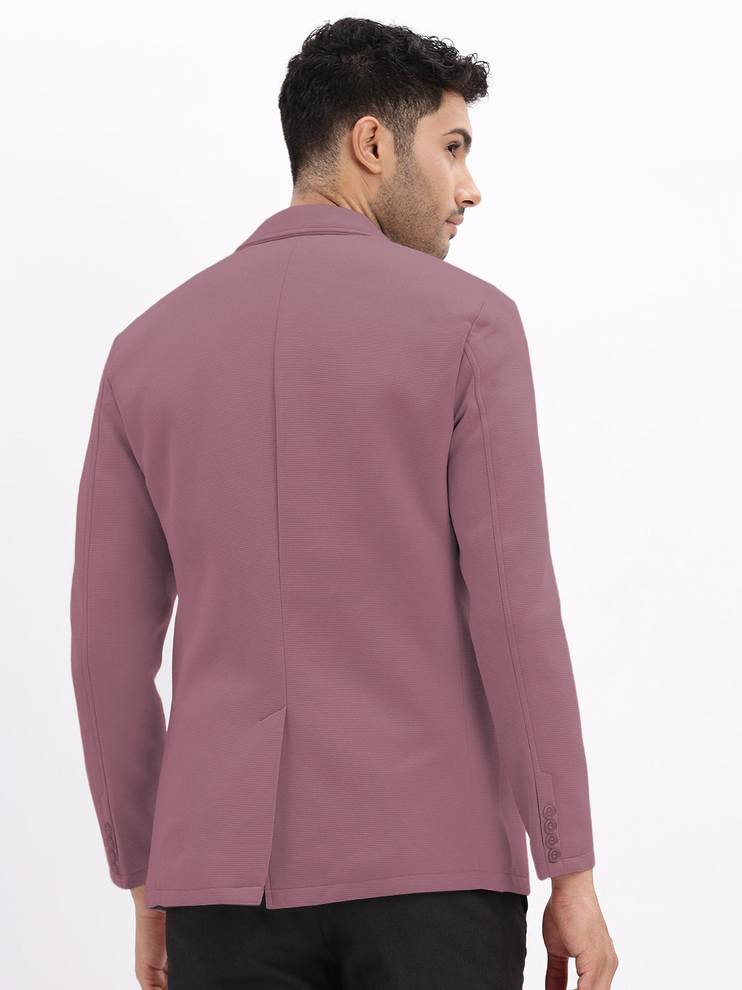 Men's Mauve Single-Breasted Slim Fit Blazer with Notched Lapel
